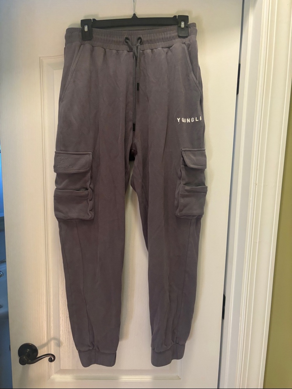 YoungLA Men's Cargo Joggers - Charcoal